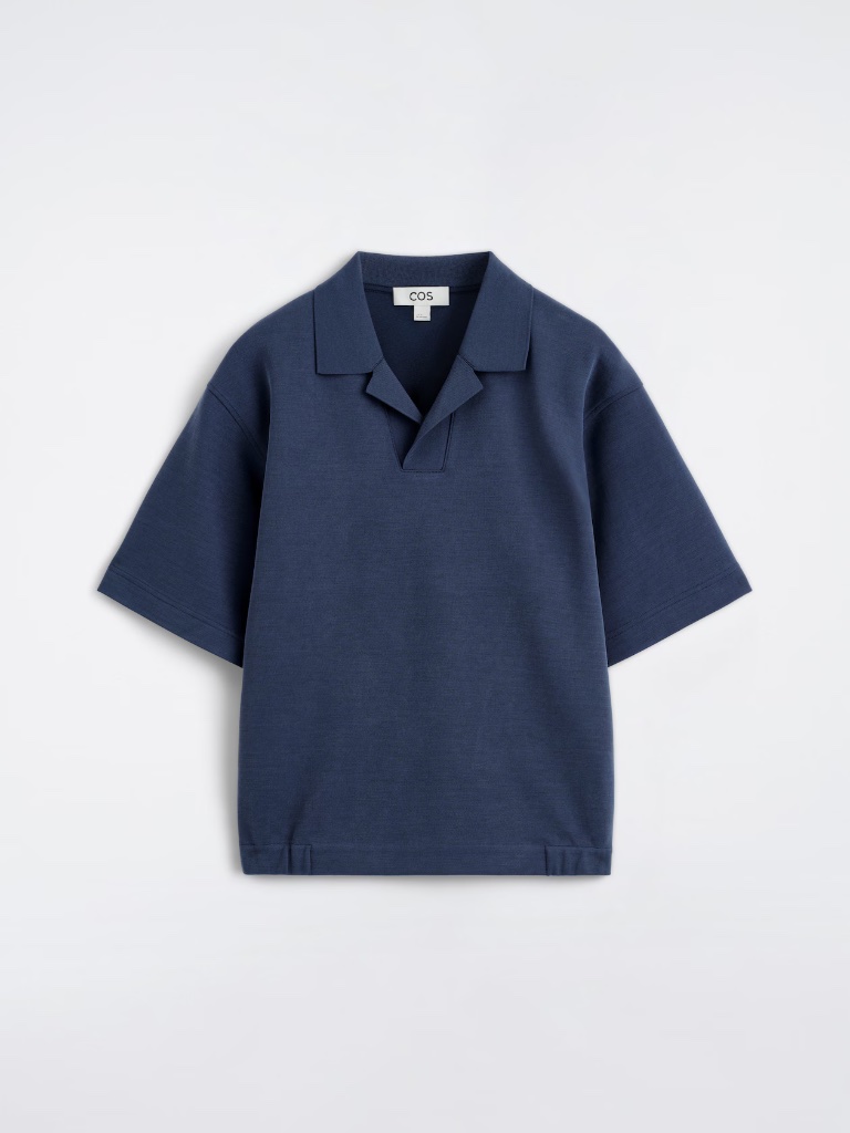 Jersey-Bonded Cotton-Twill Polo Shirt